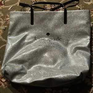 Large silver sparkle Kate spade tote